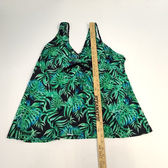 DACI Tankini Swim Top 3XL Tropical Leaf Print No Bottom or Bra Insert Great Cond - Picture 7 of 8